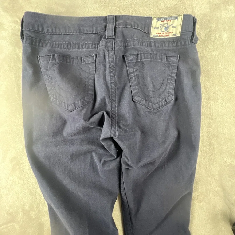 VINTAGE Y2K TRUE RELIGION BASIC NAVY STRAIGHT LEG BAGGY STYLE PANTS‎ Size 33x30